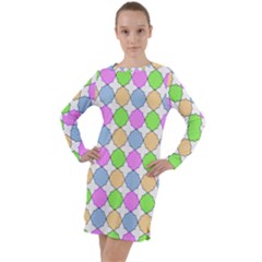 Quatrefoil Ii Long Sleeve Hoodie Dress by GardenOfOphir