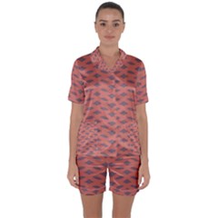 Lattice Iii Satin Short Sleeve Pajamas Set by GardenOfOphir