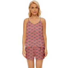 Lattice Iii V-neck Satin Pajamas Set by GardenOfOphir