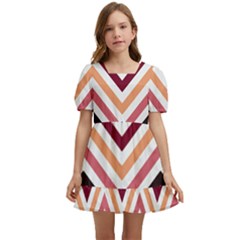 Chevron Iv Kids  Short Sleeve Dolly Dress by GardenOfOphir