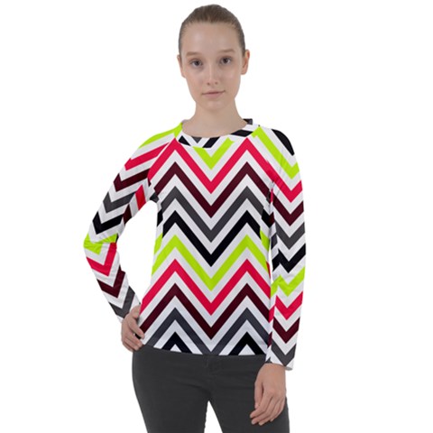 Chevron Women s Long Sleeve Raglan Tee by GardenOfOphir