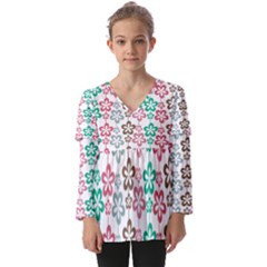 Pattern 105 Kids  V Neck Casual Top