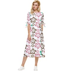 Pattern 105 Bow Sleeve Chiffon Midi Dress