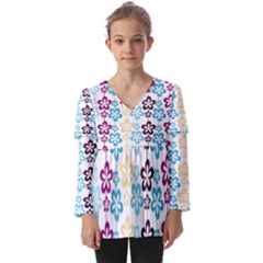 Pattern 104 Kids  V Neck Casual Top by GardenOfOphir