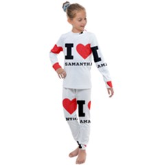 I Love Samantha Kids  Long Sleeve Set  by ilovewhateva