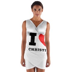 I Love Christine Wrap Front Bodycon Dress by ilovewhateva