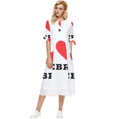 I Love Debra Bow Sleeve Chiffon Midi Dress by ilovewhateva