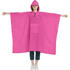 Brilliant Rose Pink	 - 	hooded Rain Ponchos