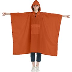 Sinopia Orange	 - 	hooded Rain Ponchos