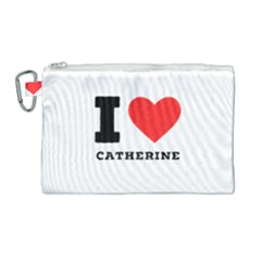 I Love Catherine Canvas Cosmetic Bag (large) by ilovewhateva