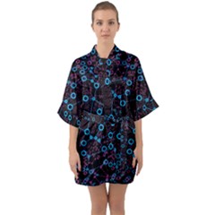 Artificial Intelligence Network Half Sleeve Satin Kimono 