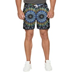 Mandala Floral Rose Window Strasbourg Cathedral France Men s Runner Shorts by Semog4