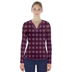 Pattern 150 V-neck Long Sleeve Top by GardenOfOphir