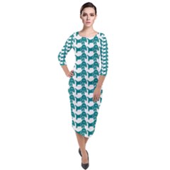 Pattern 157 Quarter Sleeve Midi Velour Bodycon Dress