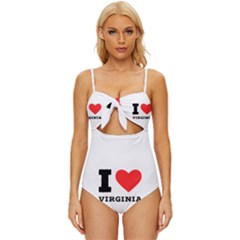 I Love Virginia Knot Front One-piece Swimsuit by ilovewhateva