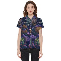 Ai Generated Succulents Flowers Short Sleeve Pocket Shirt