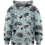 Fish Koi Ocean Sea Oriental Waves Kids  Zipper Hoodie Without Drawstring