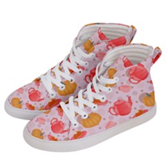 Pumpkin Tea Cup Pie Dessert Men s Hi-top Skate Sneakers by Semog4