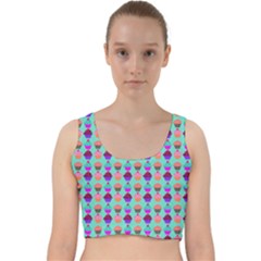 Pattern 210 Velvet Racer Back Crop Top by GardenOfOphir