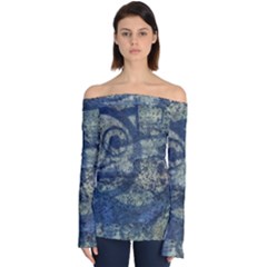 Elemental Beauty Abstract Print Off Shoulder Long Sleeve Top by dflcprintsclothing