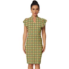 Pattern 251 Vintage Frill Sleeve V-neck Bodycon Dress by GardenOfOphir