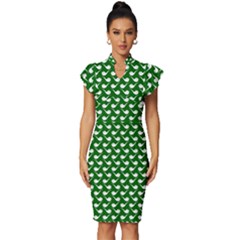 Pattern 285 Vintage Frill Sleeve V-neck Bodycon Dress by GardenOfOphir