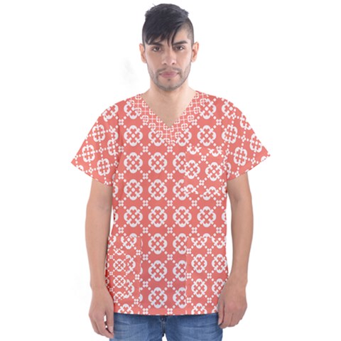 Pattern 292 Men s V-neck Scrub Top by GardenOfOphir