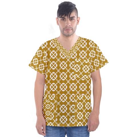 Pattern 296 Men s V-neck Scrub Top by GardenOfOphir