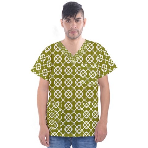 Pattern 297 Men s V-neck Scrub Top by GardenOfOphir