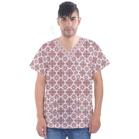 Pattern 302 Men s V-neck Scrub Top by GardenOfOphir