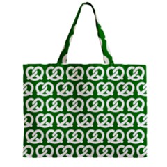 Green Pretzel Illustrations Pattern Zipper Mini Tote Bag by GardenOfOphir