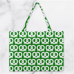 Green Pretzel Illustrations Pattern Zipper Medium Tote Bag by GardenOfOphir