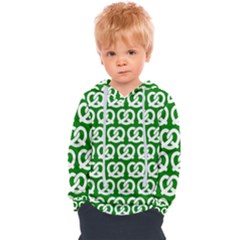 Green Pretzel Illustrations Pattern Kids  Overhead Hoodie by GardenOfOphir