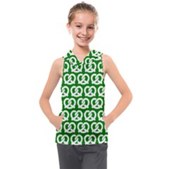 Green Pretzel Illustrations Pattern Kids  Sleeveless Hoodie by GardenOfOphir