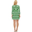 Green Pretzel Illustrations Pattern Long Sleeve Babydoll Dress View4