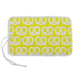 Yellow Pretzel Illustrations Pattern Pen Storage Case (m) by GardenOfOphir