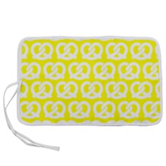 Yellow Pretzel Illustrations Pattern Pen Storage Case (l) by GardenOfOphir