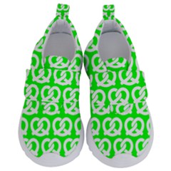 Neon Green Pretzel Illustrations Pattern Kids  Velcro No Lace Shoes by GardenOfOphir