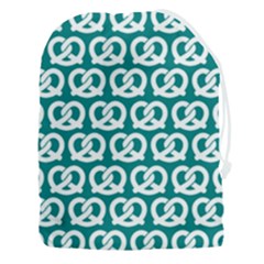 Teal Pretzel Illustrations Pattern Drawstring Pouch (3xl) by GardenOfOphir