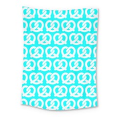 Aqua Pretzel Illustrations Pattern Medium Tapestry