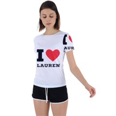 I Love Lauren Back Circle Cutout Sports Tee