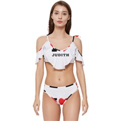 I Love Judith Ruffle Edge Tie Up Bikini Set	