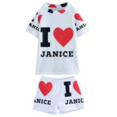 I Love Janice Kids  Swim Tee And Shorts Set by ilovewhateva