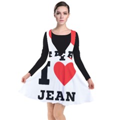 I Love Jean Plunge Pinafore Dress