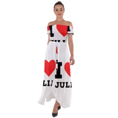 I Love Julia  Off Shoulder Open Front Chiffon Dress by ilovewhateva