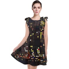 Abstract Visualization Graphic Background Textures Tie Up Tunic Dress