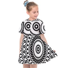 Circular Concentric Radial Symmetry Abstract Kids  Sailor Dress by Jancukart