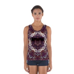 Rosette Kaleidoscope Mosaic Abstract Background Sport Tank Top  by Jancukart