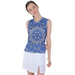 Mandala Rosette Kaleidoscope Abstract Background Women s Sleeveless Sports Top by Jancukart