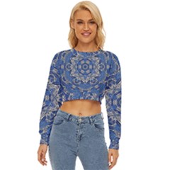 Mandala Rosette Kaleidoscope Abstract Background Lightweight Long Sleeve Sweatshirt